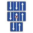Дорожный знак 5.15.7 «Направление движения по полосам» (металл 0,8 мм, II типоразмер: 700х1400 мм, С/О пленка: тип А коммерческая)
